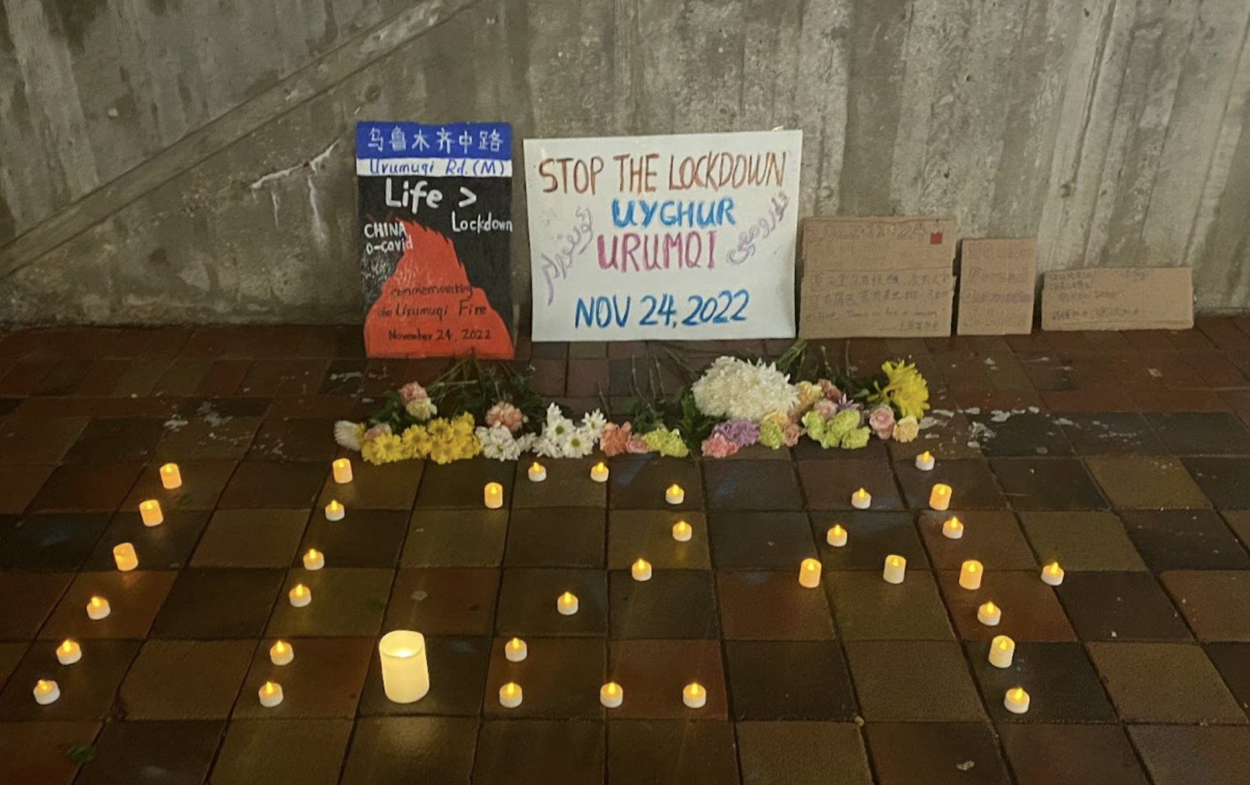 Chinese Students COVID-19 Apartment Fire Vigil 4